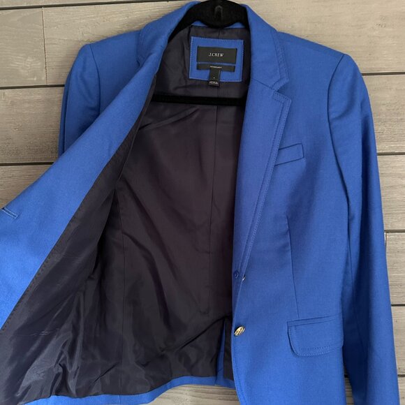 Jcrew Schoolboy Wool Blazer Blue Size 4 - Picture 3 of 10